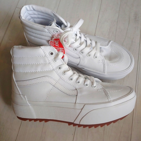 VANS NEW Sk8-Hi Canvas Stacked Platform Shoes - Picture 7 of 13